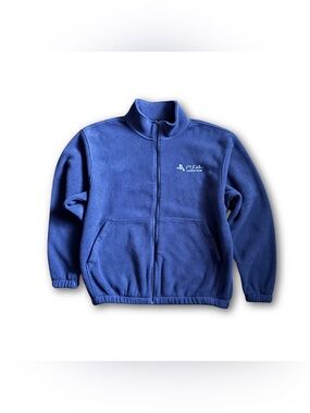 RARE Sony PlayStation Official Public Relations Mens Medium Blue Fleece Jacket